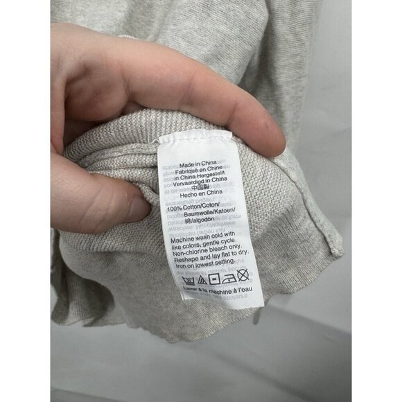 J. Crew Cotton Crewneck Sweater Men’s Large Silver Knit Minimalist Preppy Casual - Picture 4 of 8